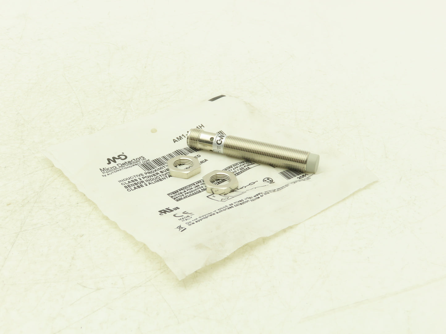 Micro Detectors AM1-A0-4H Inductive Proximity Switch 10-30VDC 12mm OD x 75mm OAL