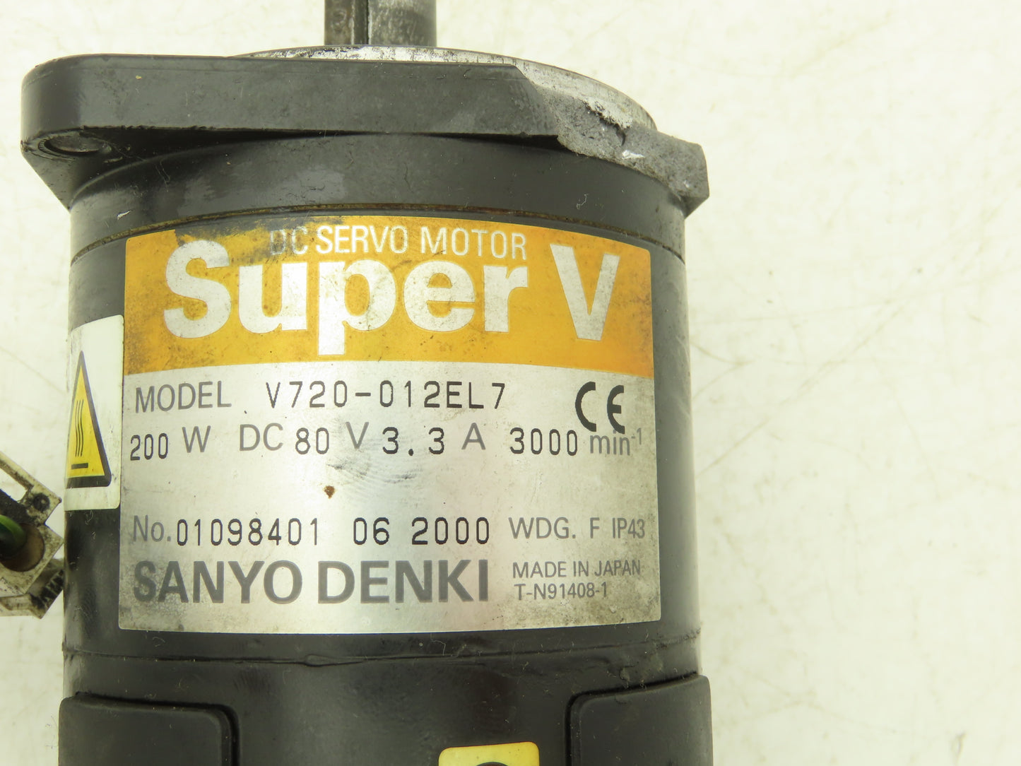 Sanyo Denki V720-012EL7 Super V DC Servo Motor 80 VDC With Encoder READ