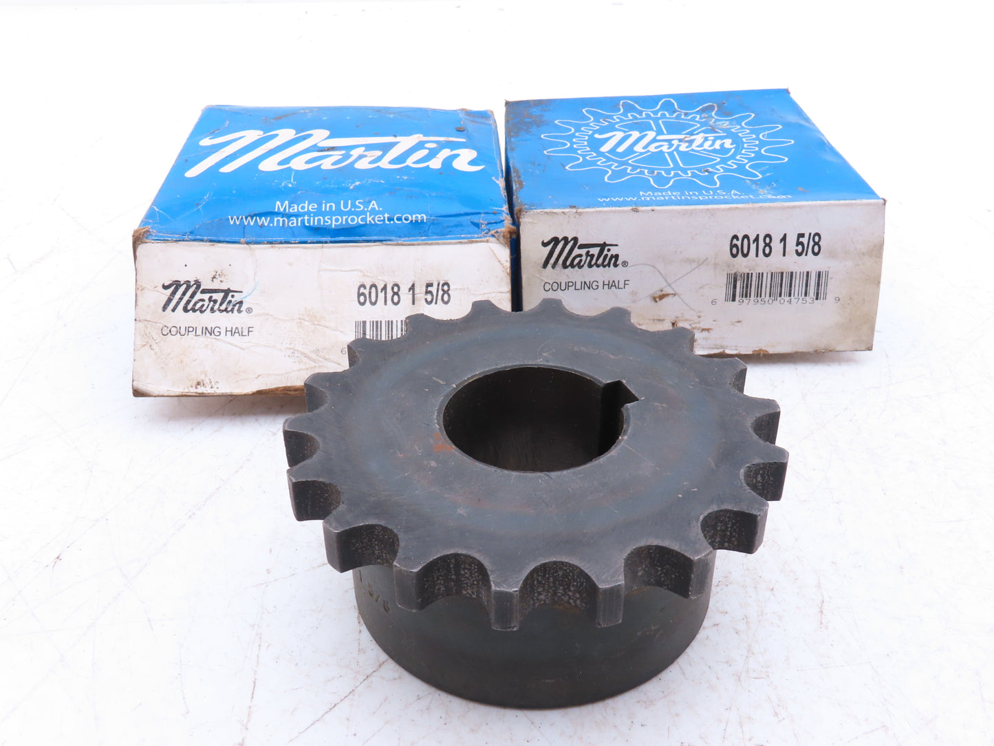 Martin 6018 1-5/8 #60 Chain Coupling Sprocket 18-Tooth 1-5/8" Bore  Lot of 2