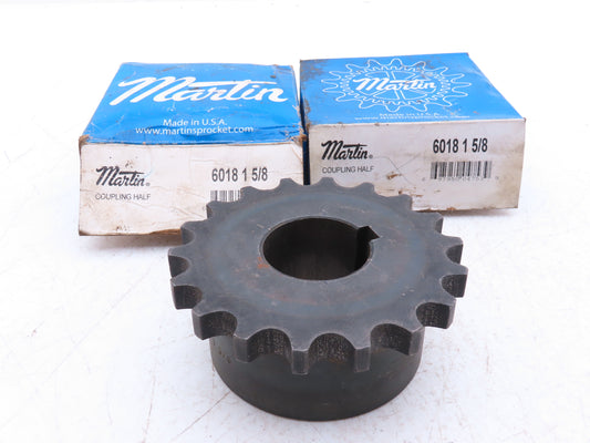 Martin 6018 1-5/8 #60 Chain Coupling Sprocket 18-Tooth 1-5/8" Bore  Lot of 2