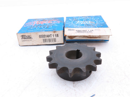 Martin 60BS14HT 1-1/8 #60 Roller Chain Sprocket 14-Tooth 1-1/8" Bore  Lot of 2