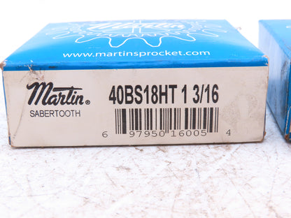 Martin 40BS18HT 1-3/16 #40 Roller Chain Sprocket 18-Tooth 1-3/16" Bore  Lot of 2