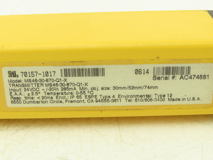 STI 70157-1017 STI MS46-30-870-Q1-X Light Curtain Transmitter 24VDC Input