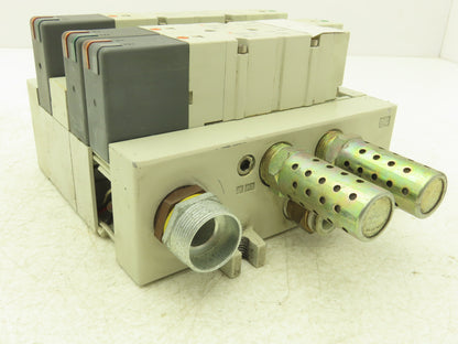 SMC VQ4301-5W Pneumatic Solenoid Valve 4-Station Manifold 24VDC w/3 Valves