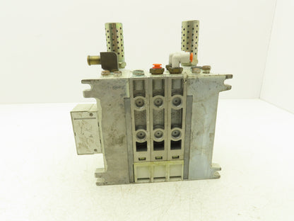 SMC VQ4301-5W Pneumatic Solenoid Valve 3-Station Manifold 3 Valves 25Pin D-Sub