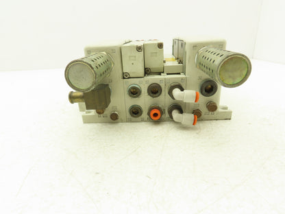 SMC VQ4301-5W Pneumatic Solenoid Valve 3-Station Manifold 3 Valves 25Pin D-Sub