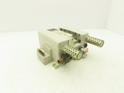 SMC VQ4301-5W Pneumatic Solenoid Valve 3-Station Manifold 3 Valves 25Pin D-Sub