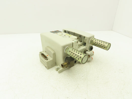 SMC VQ4301-5W Pneumatic Solenoid Valve 3-Station Manifold 3 Valves 25Pin D-Sub