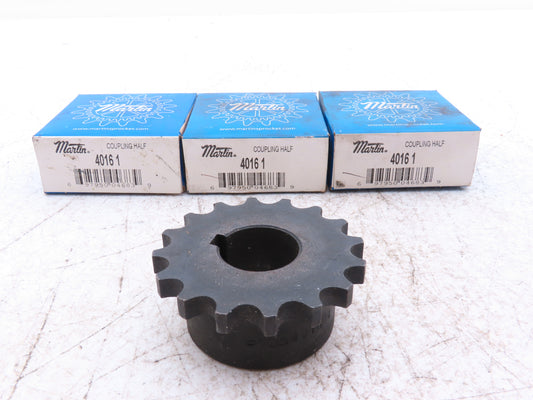 Martin 4016 1 #40 Chain Coupling Sprocket Half 16-Tooth 1" Bore  Lot of 3