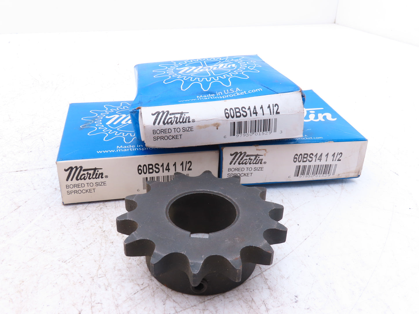 Martin 60BS14 1-1/2 #60 Roller Chain Sprocket 14-Tooth 1-1/2" Bore  Lot of 3
