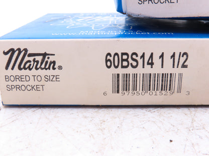 Martin 60BS14 1-1/2 #60 Roller Chain Sprocket 14-Tooth 1-1/2" Bore  Lot of 3