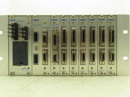 Fuji Electric FCS4 PWR 2SRV CPU 2416N 2416P PLC Assembly Rack 6 Card Slots