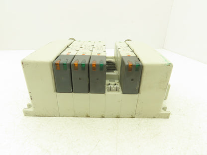 SMC VQ4301-5W Pneumatic Solenoid Valve 5-Station Manifold 4 Valves 1 Missing