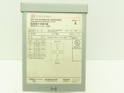 Cutler Hammer Single Phase Step-Down Transformer 0.5kVA 240X480 High 120/240 Low