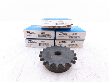 Martin 40B19 #40 Roller Chain Sprocket 19-Tooth 5/8" Stock Bore  Lot of 5