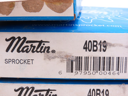 Martin 40B19 #40 Roller Chain Sprocket 19-Tooth 5/8" Stock Bore  Lot of 5