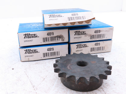 Martin 40B19 #40 Roller Chain Sprocket 19-Tooth 5/8" Stock Bore  Lot of 5