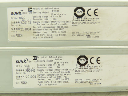 Sunx SF4C-H32E Safety Light Curtains Sensing & Receiving Set 640mm/25" L  24VDC