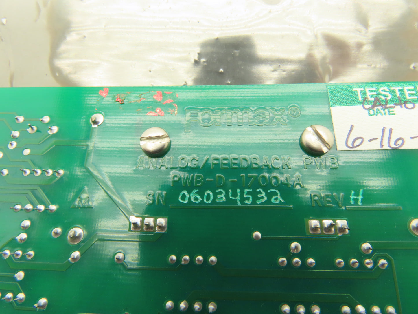 Formax PWB-D-17004A REV H Analog / Feedback PWB Circuit Board PCB