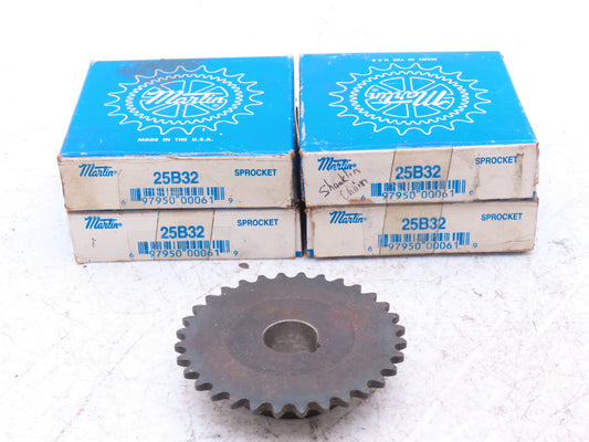 Martin 25B32 #25 Roller Chain Sprocket 32T 5/8" Keyed Bore  Lot of 4