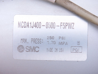 SMC NCDA1J400-0500-F5PWZ Pneumatic Air Cylinder 4" Bore 5" Stroke 250PSI