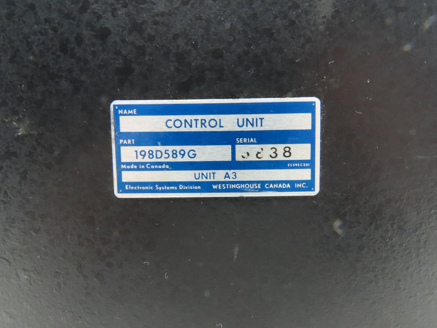 Westinghouse 198D589G On/Off/Start/Jog  Speed & Direction Control Panel Unit A3