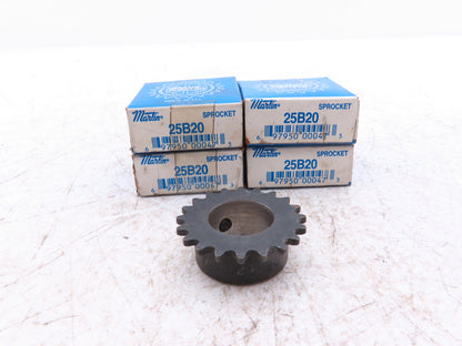 Martin 25B20 #25 Roller Chain Sprocket 20T 7/8" Bore set screw Lot of 4