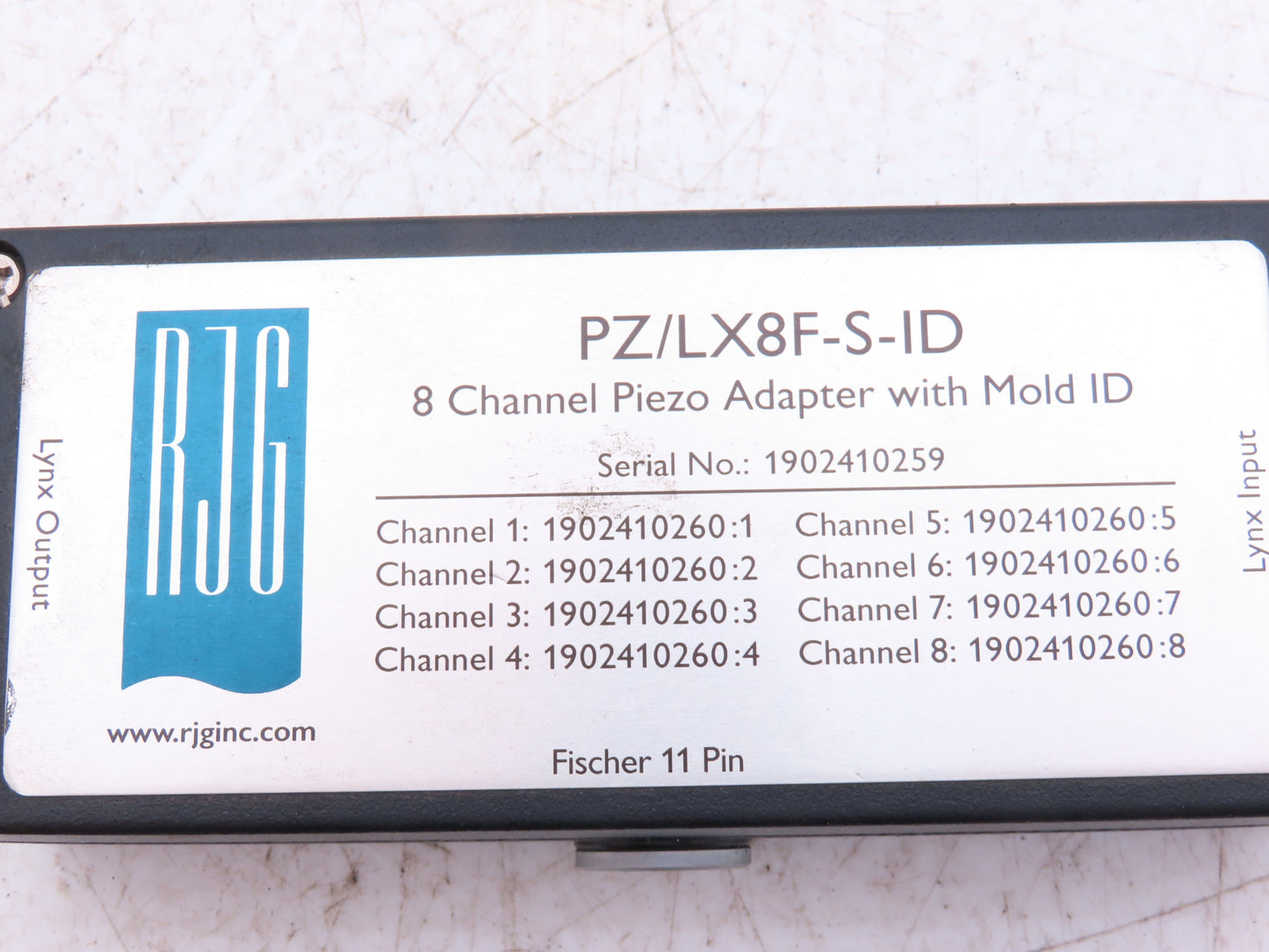 RJG PZ/LX8F-S-ID Vacuum Gauge Transducer Piezo Adapter Module 8 Channel