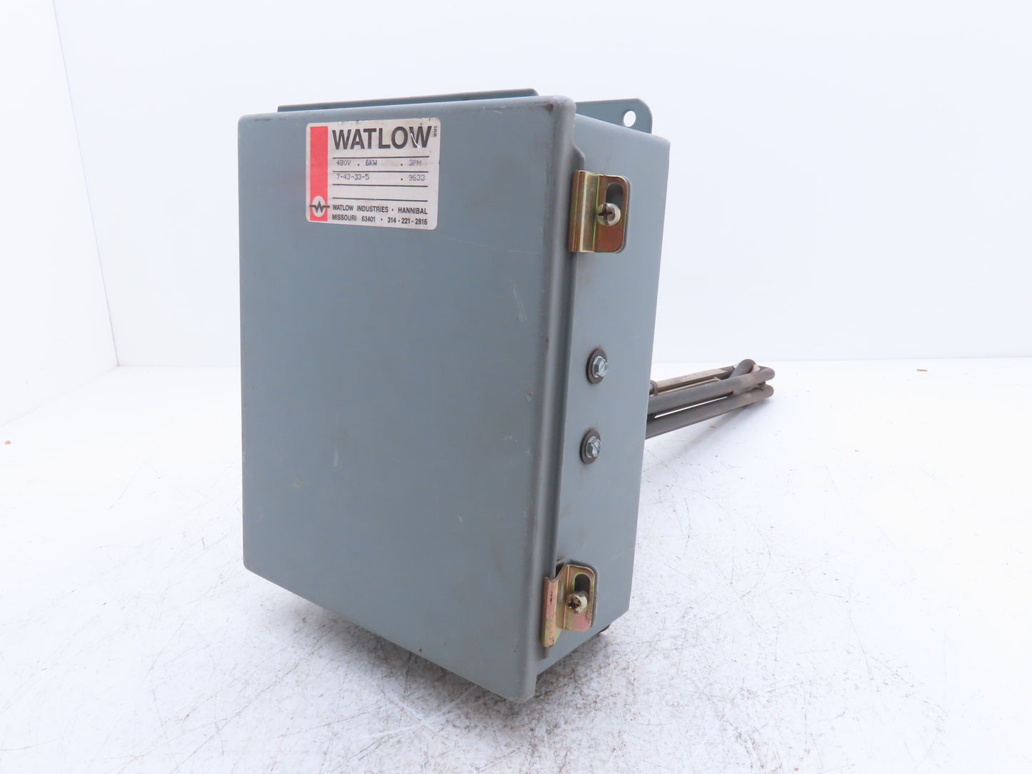 Watlow Immersion Heater 6kw 480V 3PH 120V Control Panel 2"NPT Screw Plug 16"L