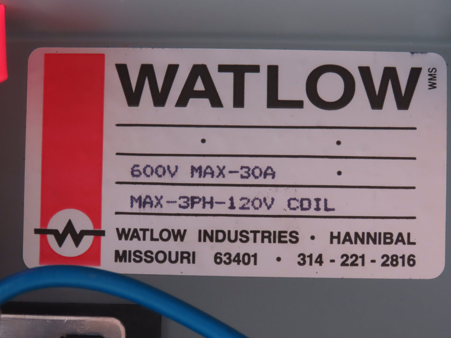 Watlow Immersion Heater 6kw 480V 3PH 120V Control Panel 2"NPT Screw Plug 16"L
