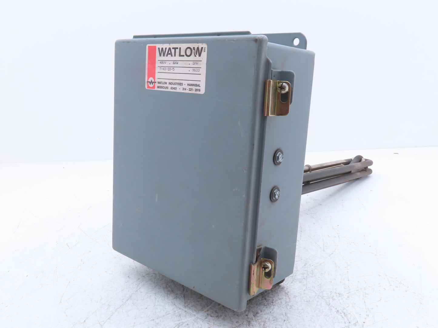 Watlow Immersion Heater 6kw 480V 3PH 120V Control Panel 2"NPT Screw Plug 16"L