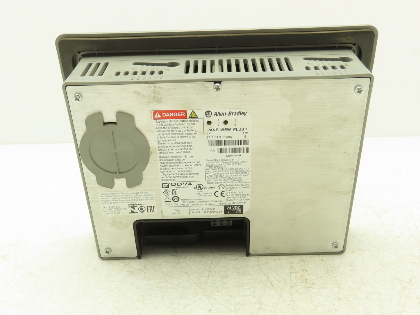 Allen Bradley 2711P-T7C21D8S PanelView Plus 7 Touch HMI 24VDC Control Panel