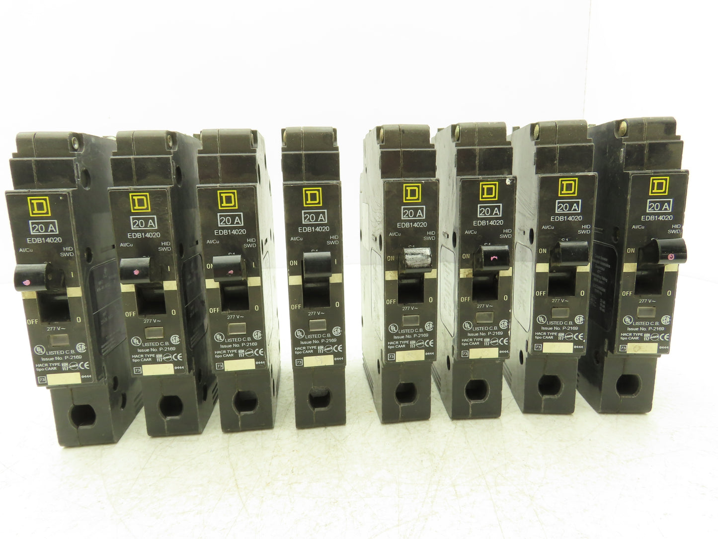 Square D EDB14020 Bolt-On Circuit Breaker 20A 277V 1P 1PH EDB 20 AMP Lot of 8