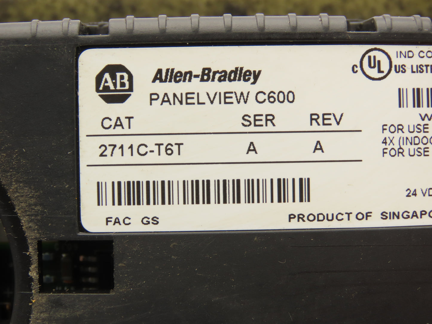 Allen Bradley 2711C  -T6T PanelView 1000 HMI Control Panel Ser A Rev A 24VDC