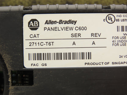 Allen Bradley 2711C  -T6T PanelView 1000 HMI Control Panel Ser A Rev A 24VDC