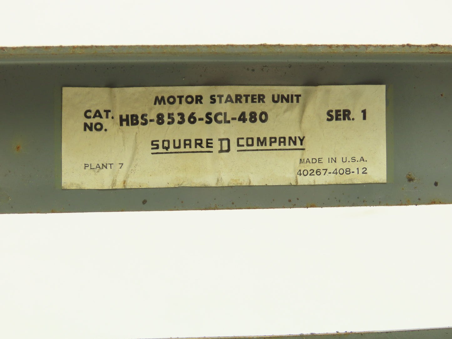 Square D HBS8536SCL480 MCC Bucket Motor Starter 10Hp Size 1 Disconnect 600V 3Ph