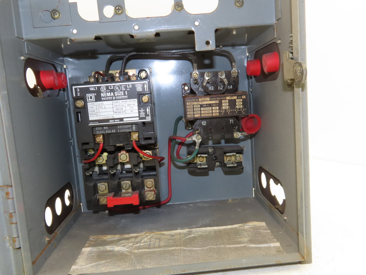 Square D HBS8536SCL480 MCC Bucket Motor Starter 10Hp Size 1 Disconnect 600V 3Ph