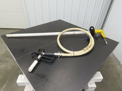 Lutz MD-2 Pneumatic Air Drum Container Pump 48" Plastic Tube w/Hose PVDF 41-L DL