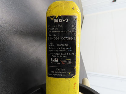 Lutz MD-2 Pneumatic Air Drum Container Pump 48" Plastic Tube w/Hose PVDF 41-L DL