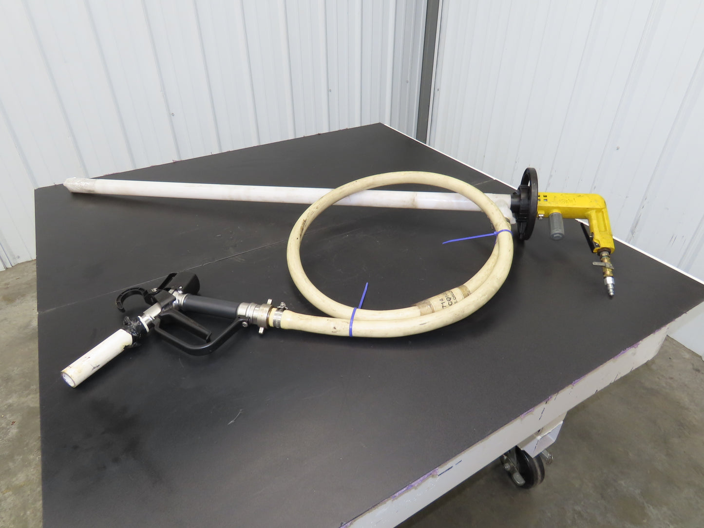Lutz MD-2 Pneumatic Air Drum Container Pump 48" Plastic Tube w/Hose PVDF 41-L DL