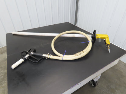 Lutz MD-2 Pneumatic Air Drum Container Pump 48" Plastic Tube w/Hose PVDF 41-L DL
