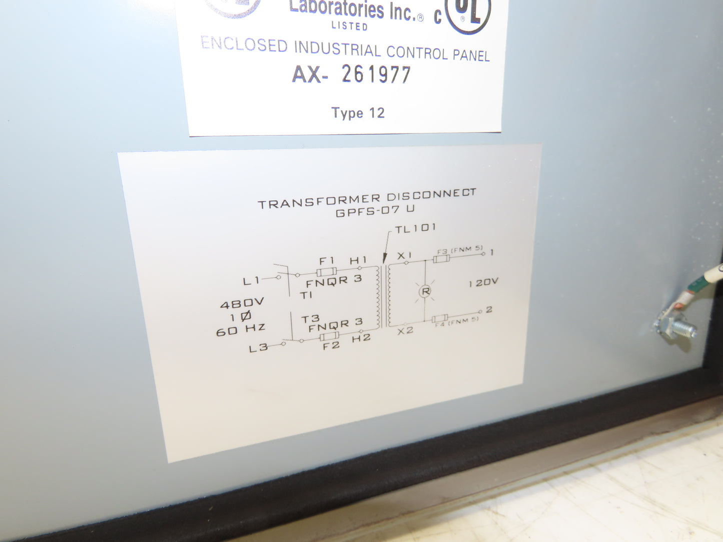 Daykin GPFS-07 U Stepdown Transformer Disconnect 500VA 1Ph HV 480V LV 120V