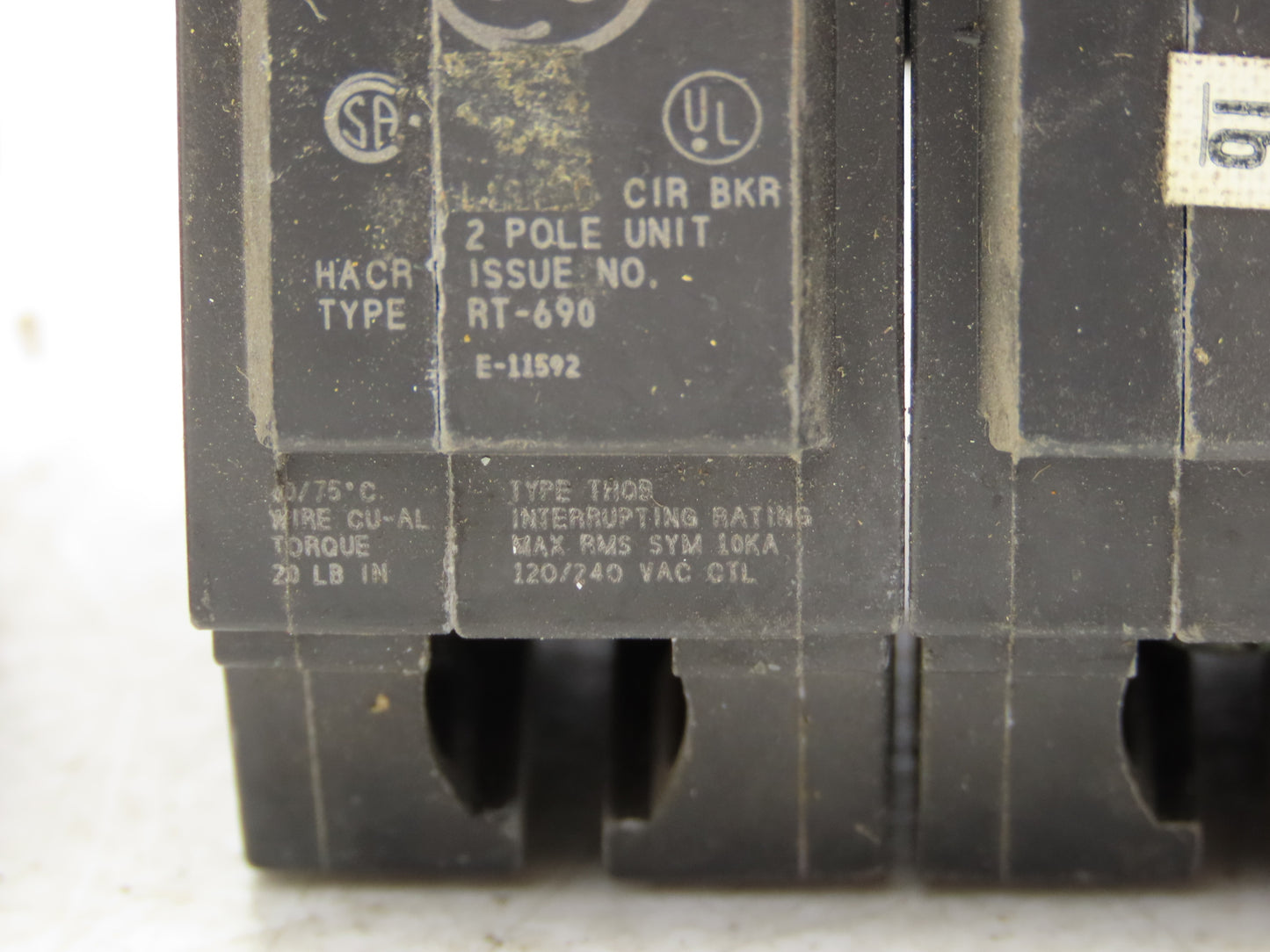 General Electric THQB2120 Bolt-On Circuit Breaker 20A 240V 2 Pole 1PH Lot of 7