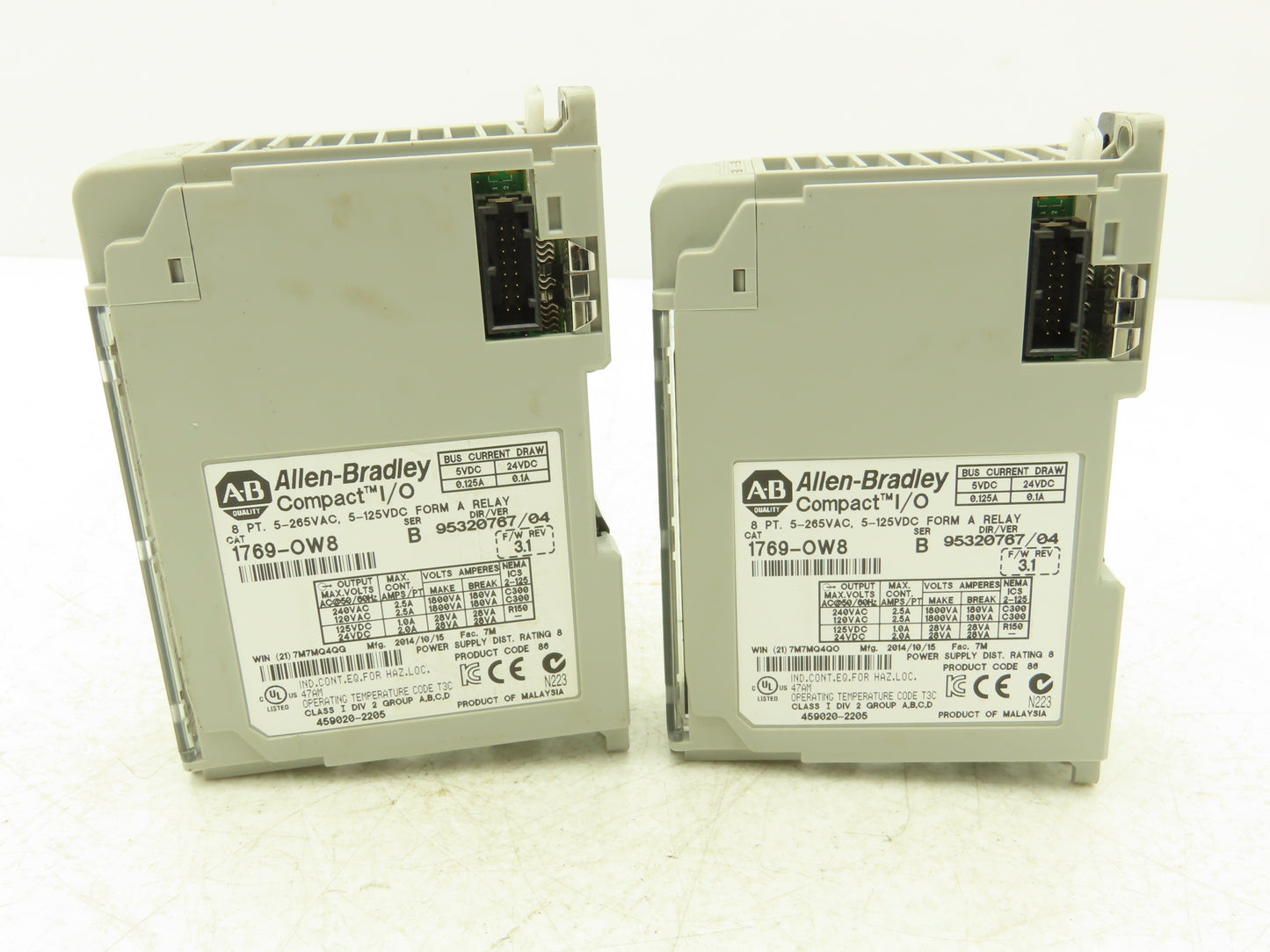 Allen Bradley 1769-OW8 8PT Compact I/O Modules Ser B F/W Rev 3.1 Mixed Lot of 2