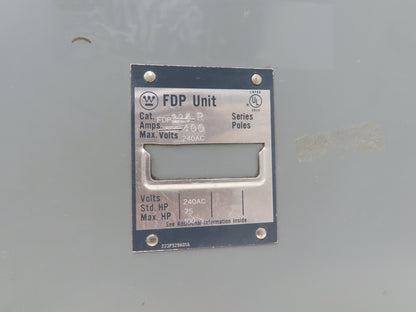 Westinghouse FDP325R Safety Disconnect Switch 400A 240VAC 100Hp 3Ph Fused