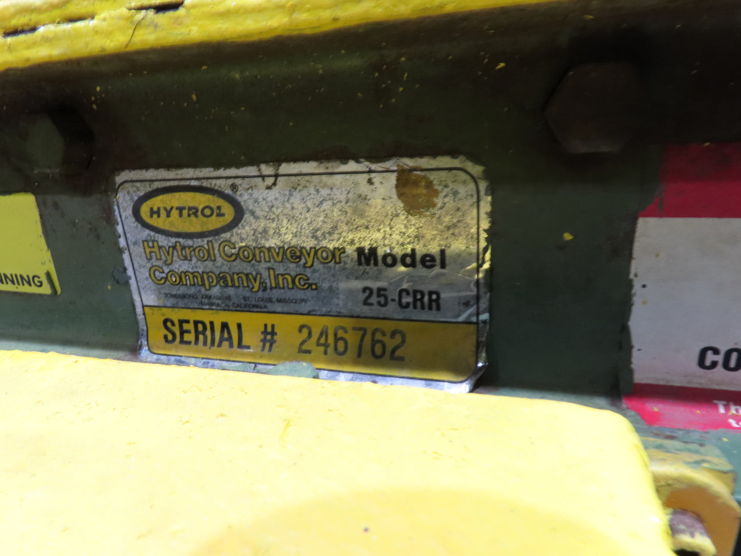 Hytrol 25-CRR 50"W x 15'L Pallet Conveyor 2.5" Roller 3PH Chain Drive 35FPM