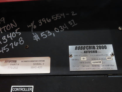 Auto Crib RoboCrib 2000 Industrial Tool Parts Vending Machine Inventory Stock