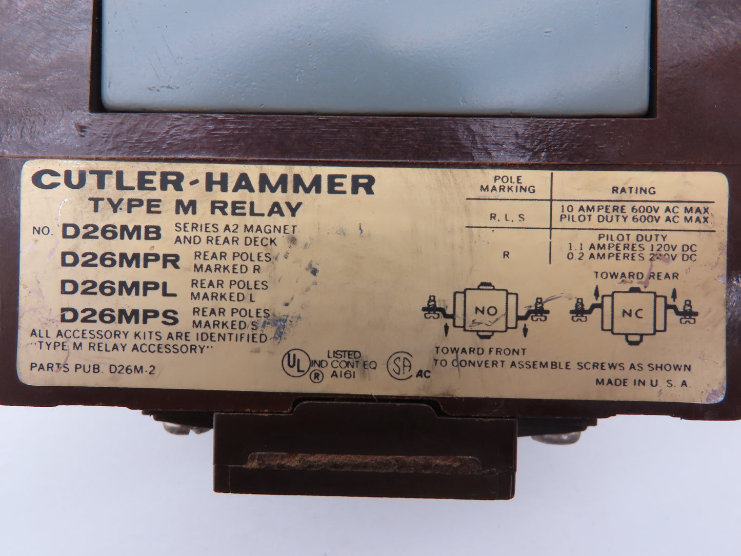 Cutler Hammer D23MB Type M Relay 10A 120V Coil w/ Ser A2 Attachment Lot of 6
