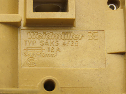 Weidmuller SAKS 4/35 Terminal Block Fuse Holder 380V 10mm Squared 16A Lot of 20
