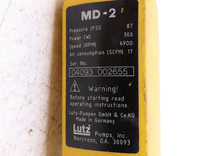Lutz MD-2 Pneumatic Air Motor Drum & Container Pump 87psi 400W